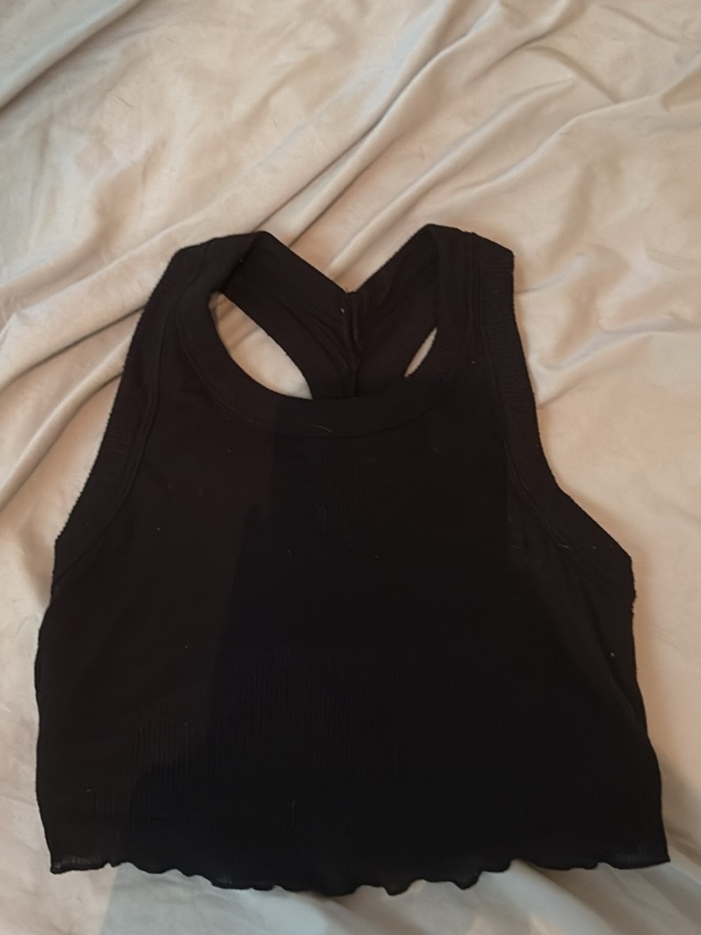 Free people Black Ribbed Racerback Crop Top